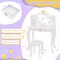 MDF and Acrylic Kids Vanity Set with Tri-Fold Mirror, LED Lights and Storage